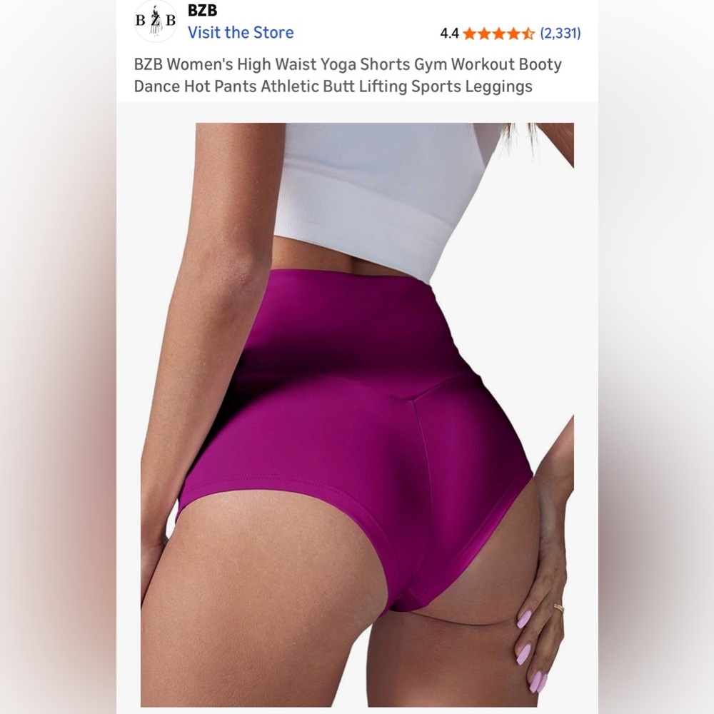Women's High-Waisted Purple Shorts